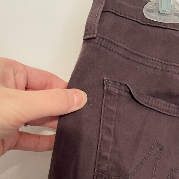 AG ADRIANO GOLDSCHMIED Brushed Sateen Stilt Cigarette Leg Plum Brown Skinny Jean - Picture 11 of 14